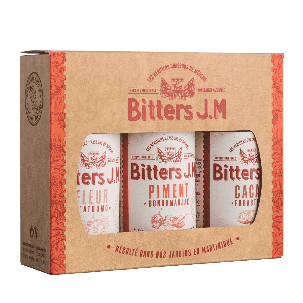 COFFRET DE 3 BITTERS x 10cl (Fleur d'Atoumo, Piment Bondamanjak & Caca ...
